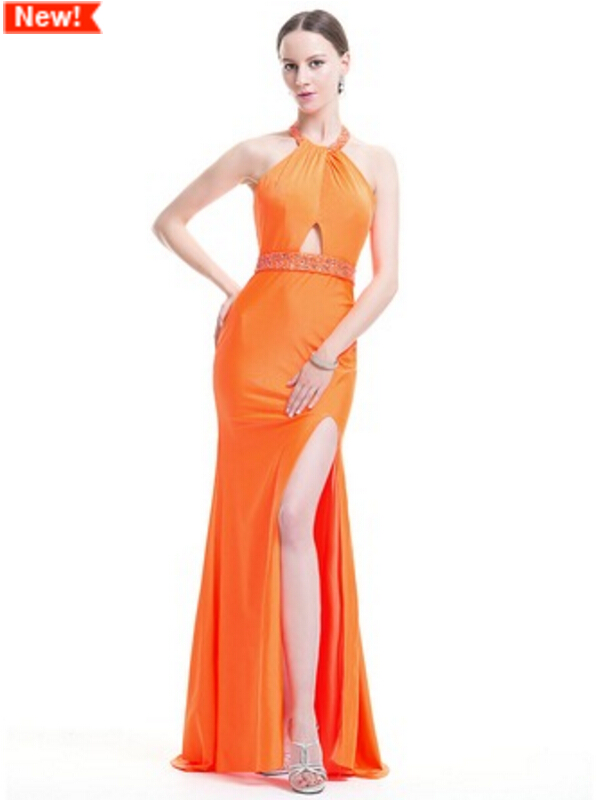 orange pageant dress